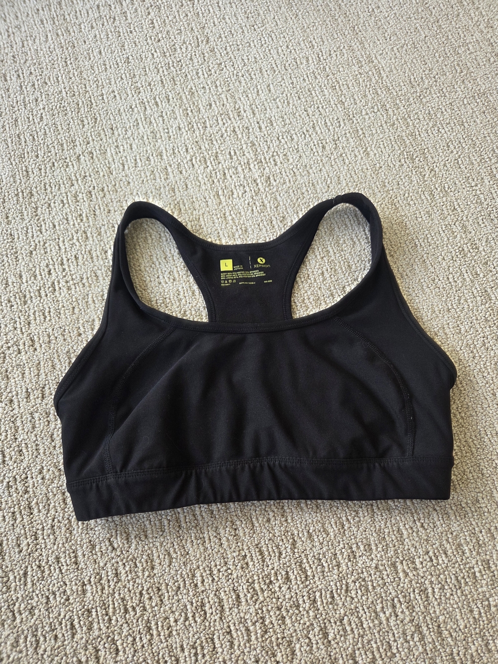 Xersion Black Racerback Sports Bra - Medium Support